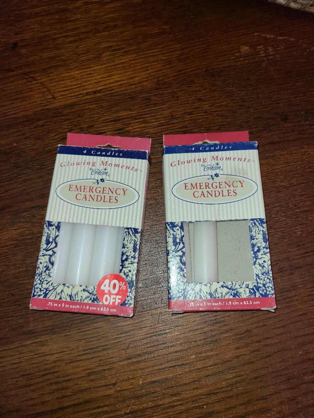 Vintage Emergency Candle Set of 6 Gibson Greetings Hong Kong .75" x 5"